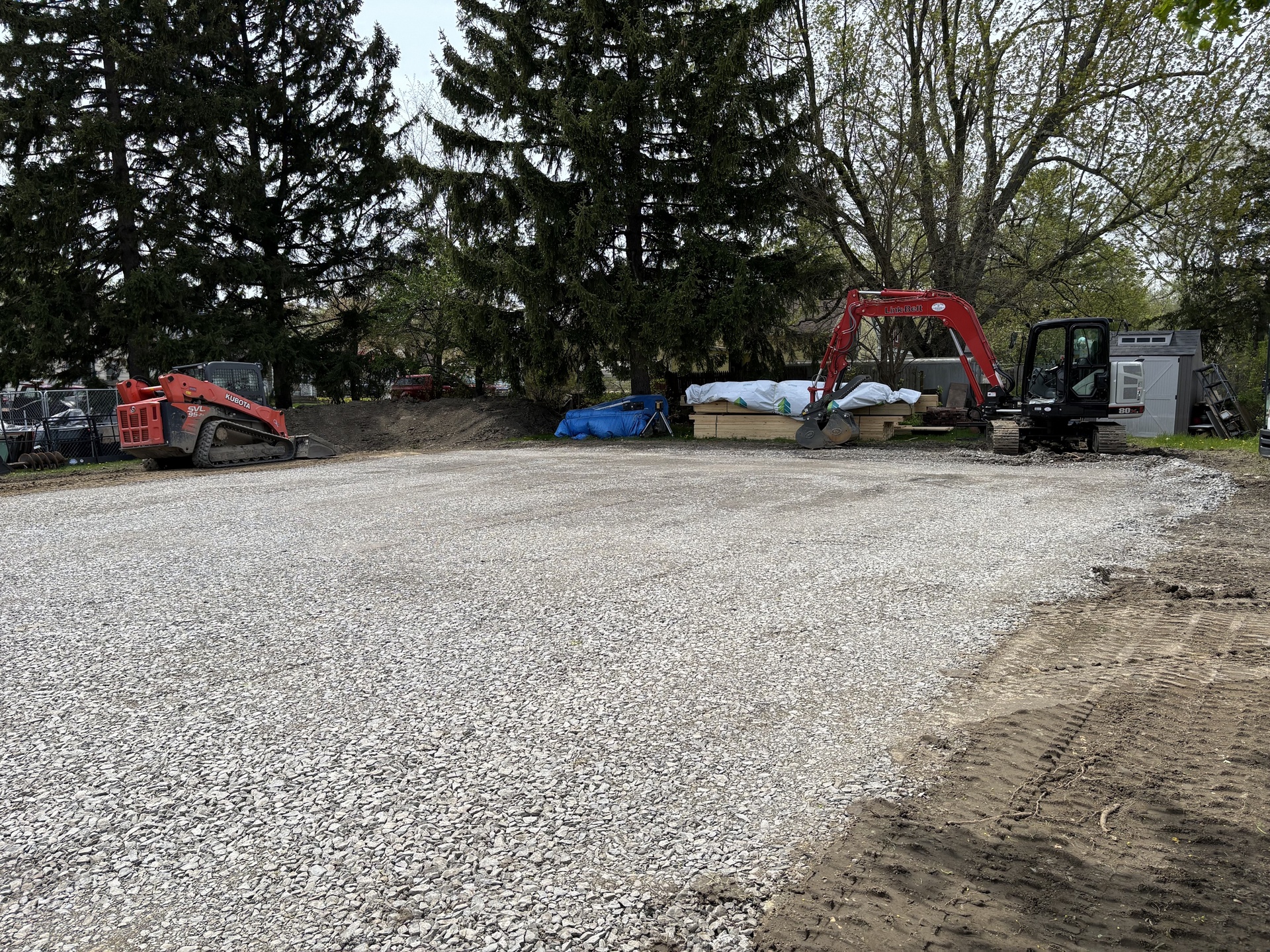 Building Pad and Driveway installed and ready to go for a new Finished Pole Barn.